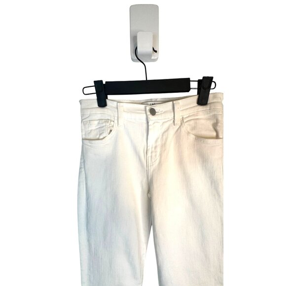 J Brand Selena Size 24 White Cropped Jeans With Lace Hem - Picture 4 of 16